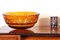 Vintage Bohemian Amber Cut Glass Bowl, Image 4