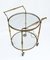 Round Brass Bar Trolley with Bottle Holder by Maison Baguès, 1950s 4