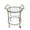 Round Brass Bar Trolley with Bottle Holder by Maison Baguès, 1950s 8