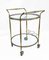 Round Brass Bar Trolley with Bottle Holder by Maison Baguès, 1950s 2