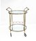 Round Brass Bar Trolley with Bottle Holder by Maison Baguès, 1950s 1