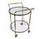 Round Brass Bar Trolley with Bottle Holder by Maison Baguès, 1950s 7