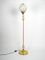 Large Brass-Plated Metal & Glass Floor Lamp from VeArt, 1980s, Image 1