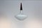 Lámpara colgante de madera y vidrio opalino de Philips, años 50, Imagen 6