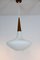 Lámpara colgante de madera y vidrio opalino de Philips, años 50, Imagen 1