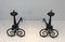18th Century French Wrought Iron Andirons, Set of 2, Image 3