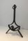 French Modernist Wrought Iron Andirons, 1940s, Set of 2 16