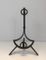 French Modernist Wrought Iron Andirons, 1940s, Set of 2 15