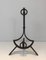 French Modernist Wrought Iron Andirons, 1940s, Set of 2, Image 15