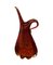 Rote italienische Sommerso Vase aus Muranoglas von Seguso, 1960er 1