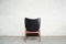 Wingback Leather Lounge Chair by K. Rasmussen for Peter Wessel, 1960s 9