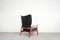 Wingback Leather Lounge Chair by K. Rasmussen for Peter Wessel, 1960s 12