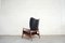 Wingback Leather Lounge Chair by K. Rasmussen for Peter Wessel, 1960s 8