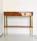 Briarwood & Brass Console with Marble Top, 1950s 1