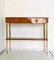 Briarwood & Brass Console with Marble Top, 1950s, Image 1