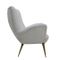 Italienische Mid-Century Sessel mit Gestell aus Messing & weißem Bezug aus Baumwolle, 1950er, 2er Set 3