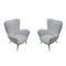 Mid-Century Italian Brass & White Cotton Lounge Chairs, 1950s, Set of 2 2