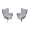 Poltrone Mid-Century in ottone e cotone bianco, Italia, anni '50, set di 2, Immagine 2