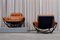 Leather & Steel Armchairs by Lennart Bender for Wilo, 1968, Set of 2 3