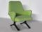 Mid-Century Italian Green Lounge Chair from Tecno, Image 1