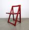 Chaise Pliante Vintage Rouge par Aldo Jacober pour Alberto Bazzani 3