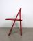 Silla plegable vintage en rojo de Aldo Jacober para Alberto Bazzani, Imagen 8