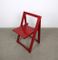 Sedia vintage pieghevole rossa di Aldo Jacober per Alberto Bazzani, Immagine 2