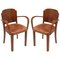 Italian Walnut & Velvet Bridge Chairs by Gaetano Borsani, 1930s, Set of 2 3
