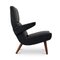 Danish Mid-Century Black Leather Lounge Chair, 1970s 2