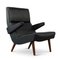 Danish Mid-Century Black Leather Lounge Chair, 1970s 1