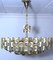 Large Mid-Century Brutalist Gilt Brass & Crystal Chandelier from Palwa, 1960s, Image 1