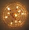 Large Mid-Century Brutalist Gilt Brass & Crystal Chandelier from Palwa, 1960s 11