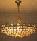 Large Mid-Century Brutalist Gilt Brass & Crystal Chandelier from Palwa, 1960s 13