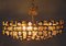 Large Mid-Century Brutalist Gilt Brass & Crystal Chandelier from Palwa, 1960s 6