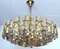 Large Mid-Century Brutalist Gilt Brass & Crystal Chandelier from Palwa, 1960s, Image 16