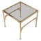 Mid-Century Gilt Metal and Smoked Glass Coffee Table by Jacques Adnet for Maison Baguès, Image 1