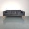 Black Leather Mogensen Style 3-Seater Sofa, 1970s 2