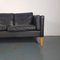 Black Leather Mogensen Style 3-Seater Sofa, 1970s 5