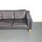 Black Leather Mogensen Style 3-Seater Sofa, 1970s 3