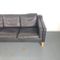 Black Leather Mogensen Style 3-Seater Sofa, 1970s, Image 3