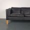 Black Leather Mogensen Style 3-Seater Sofa, 1970s 6