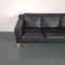 Black Leather Mogensen Style 3-Seater Sofa, 1970s, Image 4