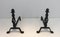 Twisted Wrought Iron Andirons, 1940s, Set of 2 4