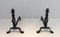 Twisted Wrought Iron Andirons, 1940s, Set of 2, Image 4