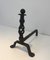 Twisted Wrought Iron Andirons, 1940s, Set of 2 6
