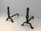 Twisted Wrought Iron Andirons, 1940s, Set of 2 13