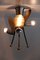 Plafón o lámpara de techo Sputnik alemana con tres brazos, años 50, Imagen 8