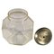 Vintage Art Deco Glass & Aluminum Jar with Wooden Spherical Handle, Image 2