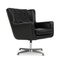 Vintage Danish Black Leather Swivel Chair by Skjold Sorensen 4
