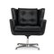 Vintage Danish Black Leather Swivel Chair by Skjold Sorensen 9